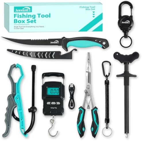 Jenseits Fishing Tool Kit, 420 Stainless Steel Fishing Accessories Set by Jenseits