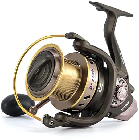 Dr.Fish Long Shot Spinning Reel, 10000/12000 Saltwater Surf Fishing Reel, 13+1 BBS, 48LB Max Drag, Ultra High Capacity, Heavy Duty Long Cast Offshore Trolling Surf Casting by DrFish