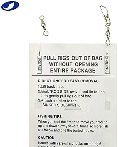 10/20/50/100 Packs 3 Feather & Fish Skin 6 Hooks Saltwater Fishing Rigs with String Hook Lure Bait Tackle Jig - Image 4