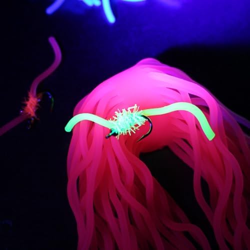 Tigofly 24pcs UV Squirmy Worm Lure Bug San Juan Fly Fishing Flies, Size 8# by TigoflyFlyFishingFactory
