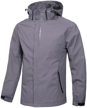 Men's Lightweight Waterproof Rain Jacket,Shell Hooded Outdoor Raincoat Hiking Windbreake jacket by Hikevitang