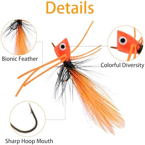 Fly Fishing Poppers Dry Flies Topwater Lures Bass Trout Kit Pro XL - Image 3