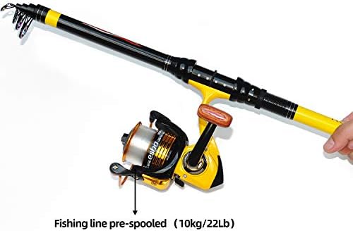 Richcat Fishing Rod and Reel Combo，Medium Heavy Poles and Reels Telescopic Rod Kits for Adults， 22lb Line Pre-spooled with Spining Reel for Travel Saltwater Freshwater Catfish Bass Fishing - Image 2