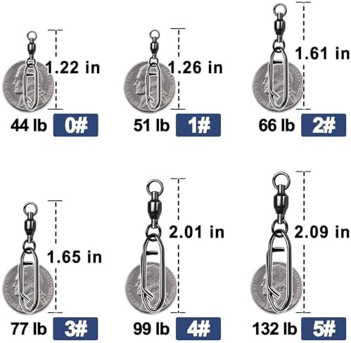 Natufish Ball Bearing Snap Swivels 25Pcs for Saltwater Freshwater - Image 4