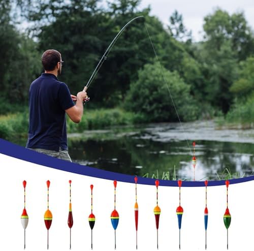Giantree Fishing Floats Fishing Bobbers,10 Pcs Oval Trout Float Foam Fishing Floats Wood Slip Fishing Bobbers, Bobber Stopper Spring Stick Slip Floats Accessories for Catfish Trout Bass Fishing Line - Image 5
