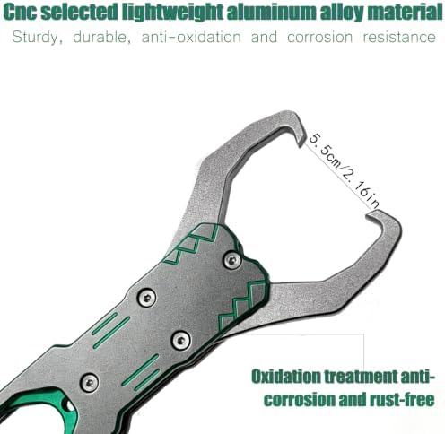 Fish Lip Gripper with 40lbs Built-in Weight Scale, 2-in-1 Fish Grabber Tool - Image 5