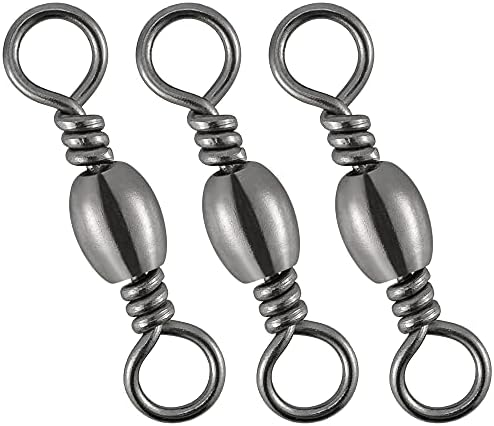 Dr.Fish Barrel Swivels Fishing Tackles, Fishing Swivels for Salwater & Freshwater, Available from #16-#6/0, Leader Line Lure Connector by DrFish