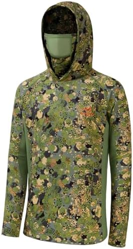 BASSDASH Men's UPF 50+ Camo Long Sleeve Hunting Fishing Hoodie Shirt by Bassdash