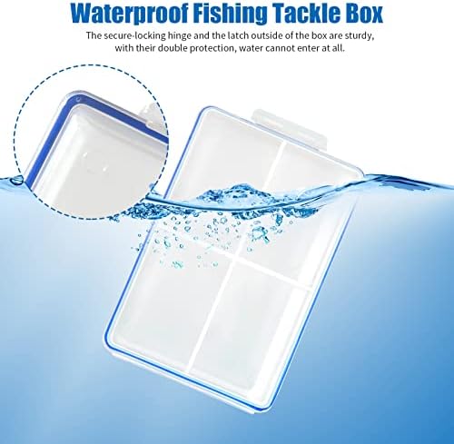 DLUGOPIS 4 Pcs Mini Waterproof Tackle Organizer - Small Fly Fishing Box with Dividers for Hooks, Flies, Beads & Lures (Pack of 2) - Image 4