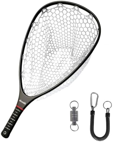 Aventik Fly Floating Fishing Net Carbon Fiber Landing Trout Net Light Weight Clear Rubber Ghost Net Catch & Release by AVENTIK
