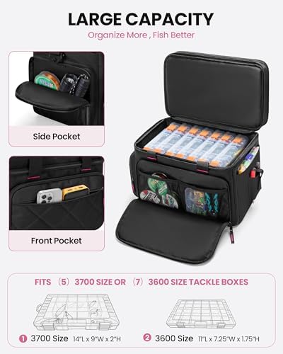 Smasrob Fishing Tackle Bag, Fish Bag (Tackle Boxes Not Included), Black - Image 2