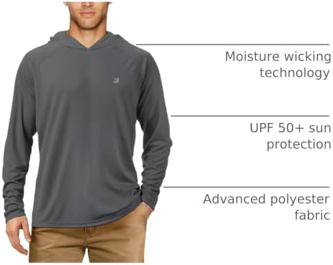 Roadbox Mens Fishing Sun Hoodie, Long Sleeve UPF 50+ UV Protection Shirts - Image 4