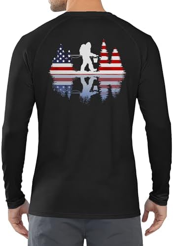 Men's UPF 50+ Sun Fishing Shirt, Long Sleeve UV Protection Tee, Quick Dry Rash Guard for Outdoor Swim Hiking - Image 3