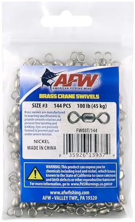 AFW Brass Crane Fishing Swivels Heavy Duty Barrel Tackle by AFWFishingBrands