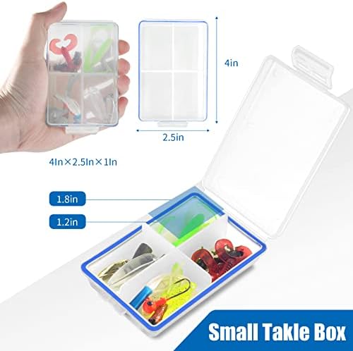 DLUGOPIS 4 Pcs Mini Waterproof Tackle Organizer - Small Fly Fishing Box with Dividers for Hooks, Flies, Beads & Lures (Pack of 2) - Image 2