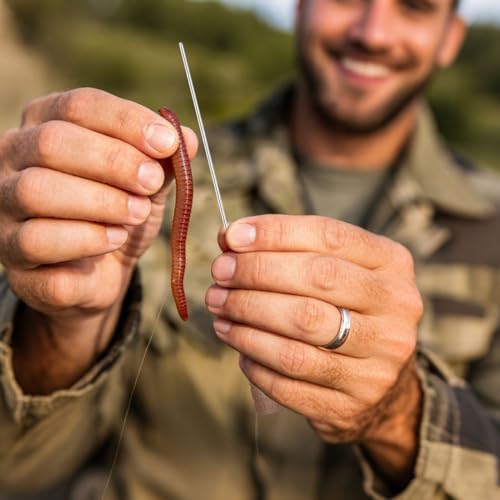 DOITOOL Worm Threader, 304 Stainless Steel Bait Needle with Wood Handle - Image 3