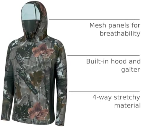 BASSDASH Men's UPF 50+ Camo Long Sleeve Hunting Fishing Hoodie Shirt - Image 4
