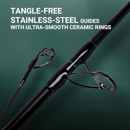 Fiblink 4-Piece Surf Spinning Fishing Rod, Portable Travel-Friendly Pole, Carbon Fiber Fishing Rod (12' H) - Image 5
