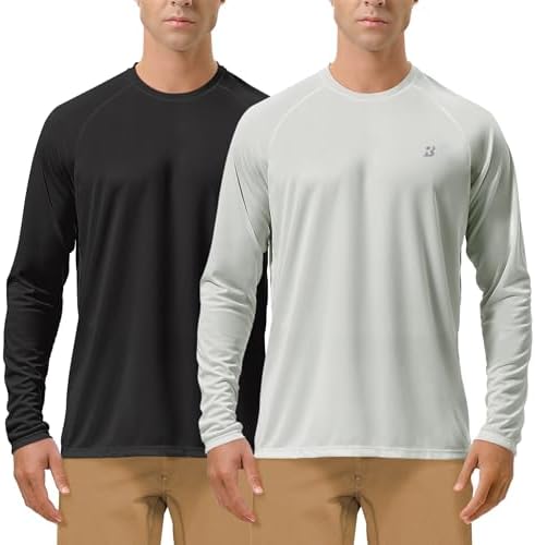 Roadbox Men's UPF 50+ UV Sun Protection Shirts, Long Sleeve Swim Rash Guard by Roadbox