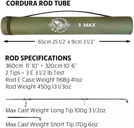 Rigged & Ready S Series Travel Fishing Rods.Big Fish Predator Carp Surf Rod - Image 3