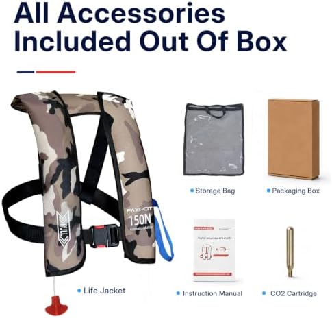 Inflatable PFD Life Jackets for Adults, 33g CO2 Cylinder - Image 6