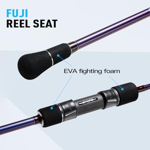 Saltwater Fishing Rod - 2-Piece Slow Jigging Rod with Fuji Guides & Toray Carbon Fiber,Split Rear High EVA Handle,Spinning/Casting Reel Compatible for Offshore & Deep Sea Fishing - Image 5