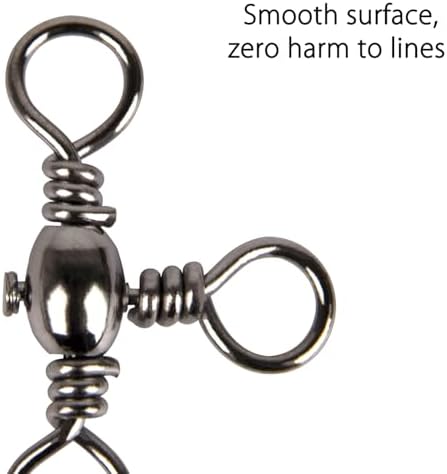 Dr.Fish 30 Pack Fishing 3 Way Swivels, 35-175LB, Three Way Barrel Swivels Fishing Tackle Catfish Rig - Image 5