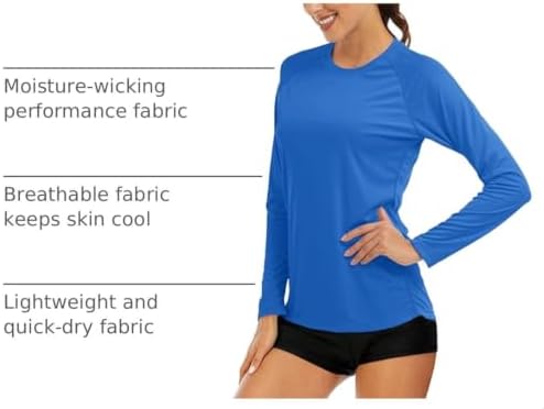MAGCOMSEN Women's Long Sleeve Shirts UPF 50+ Sun Protection Shirts for Hiking Fishing Workout Rash Guard - Image 4