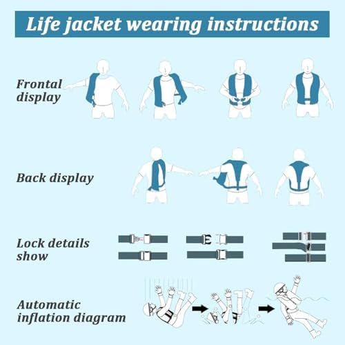 150N Automatic Inflatable Life Jacket – Adjustable Nylon Swim Vest with CO2 Inflation, Reflective Strips & Safety Buckle - Image 3