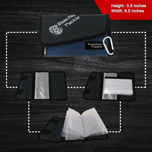 Reaction Tackle Fishing Tackle Organizer Case, Soft Bait Binder for Soft Plastics and Terminal Tackle with Zippered Sleeves, Small Blue - Image 4
