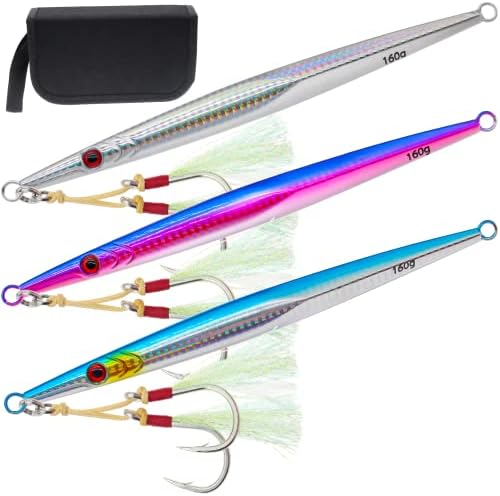 3pcs Saltwater Vertical Fishing Jigs Metal Jigging Spoon by Gefischtter