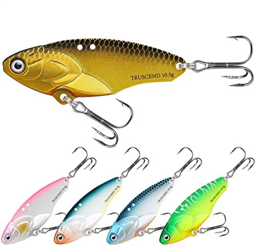 TRUSCEND Swim or Jig Fishing Spinner Baits for Freshwater and Saltwater, Rooster Tail Fishing Lures for Trout Bass Walleye Crappie Salmon Pike, Blade Bait with Copper Blade by TRUSCEND