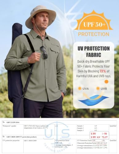 WULFUL Men's Sun Protection Fishing Shirts UPF 50+ Lightweight Quick Dry Cooling Long Sleeve Shirts for Work Hiking Safari - Image 4