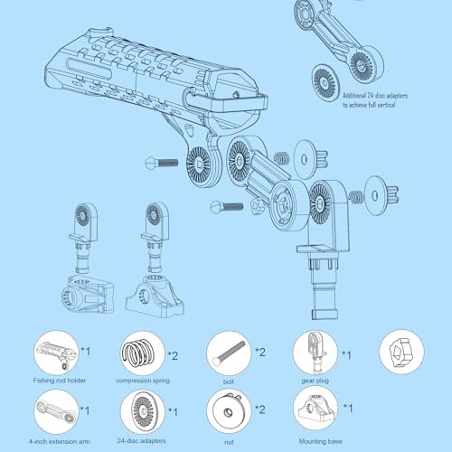 Fishing Rod Holder for Kayak & Boat with Side Deck Mount, 360 Degree Adjustable, Compatible with Spinning, Casting, Fly Reels - Image 2