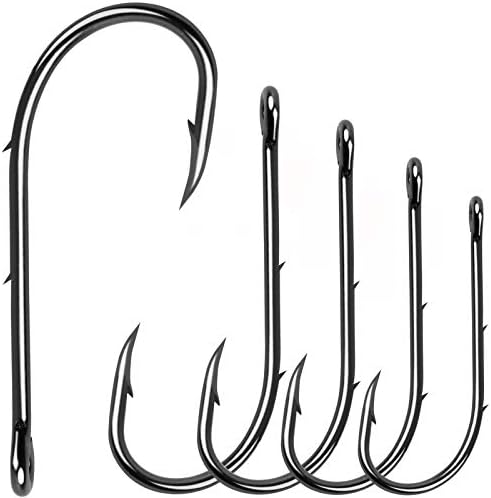 Baitholder Fishing Hooks Barbed Shank Beak Bait Holder Hooks Black Carbon Steel Offset Jig Fishing Hooks Saltwater Freshwater by JSHANMEI
