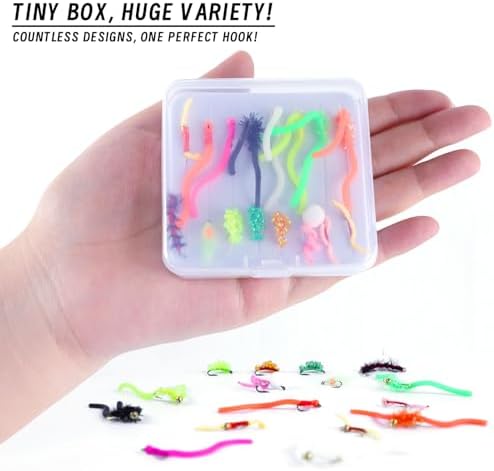 16Pcs Fly Fishing Wet Flies Nymphs, Squirmy Wormy, Streamers, Egg Fly Flies, Bunny Muddler Flies for Trout Salmon with Fly Box - Image 3