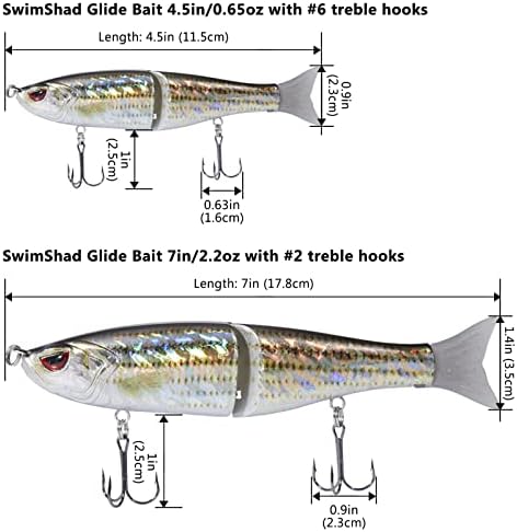 Bassdash SwimShad Glide Baits Jointed Swimbait Bass Pike Salmon Trout Muskie Fishing Lure - Image 2