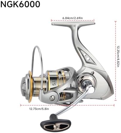 HAUT TON Spinning Reel, 6+1BB Metal Surf Fishing Reels, 55lbs Max Drag - Image 2