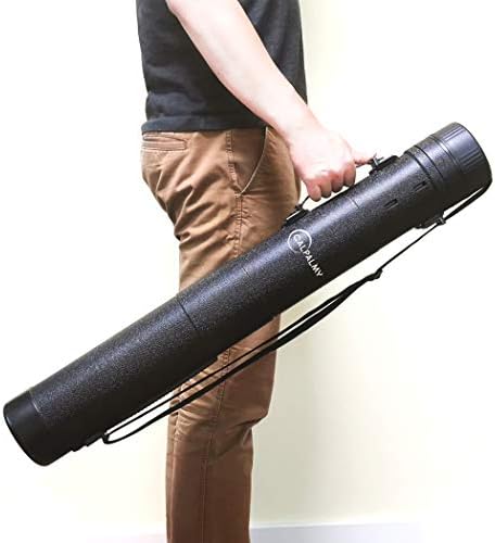 CALPALMY 2-Pack Extendable Poster Tubes Expand from 30.5” to 49” with Shoulder Strap and Handle | Carry Documents, Blueprints, Drawings and Art | Black Portable Durable Round Storage Cases - Image 6