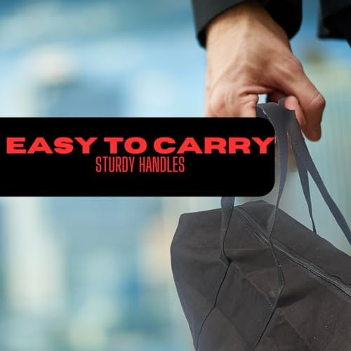 ADROIT Heavy Duty Double Zipper Black Canvas Bag | Sizes 16" 24" 32" 48" 60" | Double-Reinforced Nylon Straps - Image 7