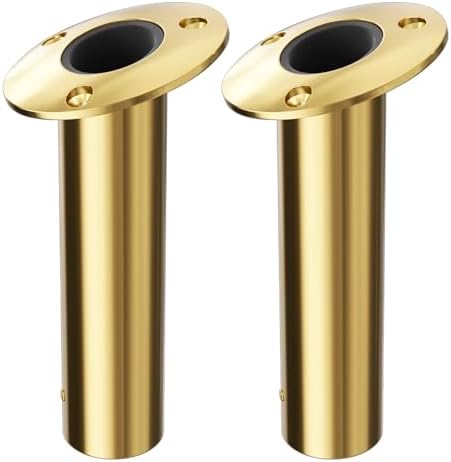 Fishing Rod Holder 2 Pack, 316 Stainless Steel 15/30/90 Degree Rod Holders for Fishing Boat, Flush Mount with Cap, Heavy Duty by Unknown