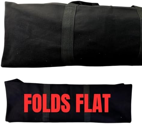 ADROIT Heavy Duty Double Zipper Black Canvas Bag | Sizes 16" 24" 32" 48" 60" | Double-Reinforced Nylon Straps - Image 3
