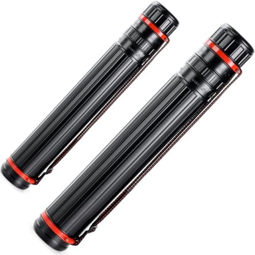 DEWEL 2Pcs Adjustable Poster Tube 30"-51" and 25"-42.5", Waterproof Plastic Fishing Rods Storage Tube, Telescopic Poster Roll Artist Drawing Tube with Strap for Drawing, Blueprints, Maps, Flip Chart by DEWEL