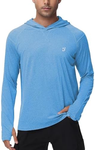Roadbox Men's UPF 50+ Fishing Shirts, Long Sleeve UV Sun Protection Hoodie by Roadbox