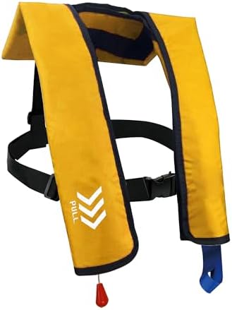 Inflatable Life Jackets for Adults Automatic Life Vests PFD Low Profile Load Capacity Up to 330lbs by LittleDoggy