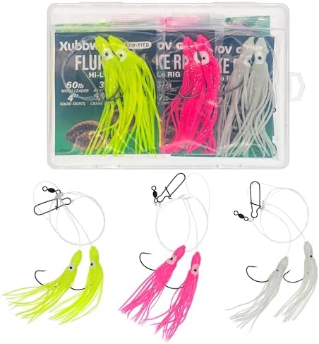 Hi-Lo Fluke Rigs 6-Pack Saltwater Fishing Rigs by Xubbwov