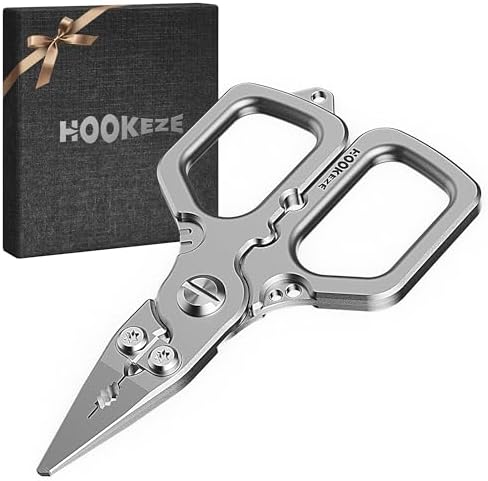 HOOK-EZE Titanium Fishing Pliers, 4.1" Saltwater Resistant Fishing Scissors,Tungsten Cutters, Knot Tying Tool with Lanyard, Split Ring Hook Remover, Gifts for Men by HOOK-EZEFISHINGQUICKKNOTTOOL