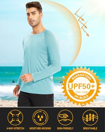 MAGCOMSEN Men's Long Sleeve Shirts UPF 50+ UV Sun Protection Athletic Shirts for Hiking Running Workout Rash Guard - Image 2