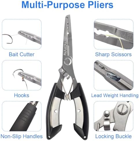 Fishing Pliers, 3rd Generation Multifunctional Stainless Steel Fish Pliers Hook Remover Tools with Lanyard, Suitable for Saltwater and Freshwater - Image 3