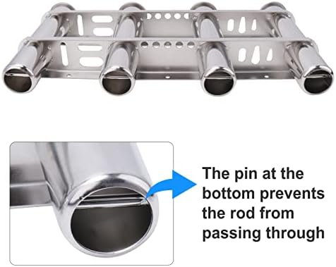 Fishing Rod Holder for Boat, Vertical Wall Mounted Fishing Rod Rack, Stainless Steel Rod Holder for Marine Boat,Fishing Boat, Truck (4 Tubes Upgrade) - Image 5